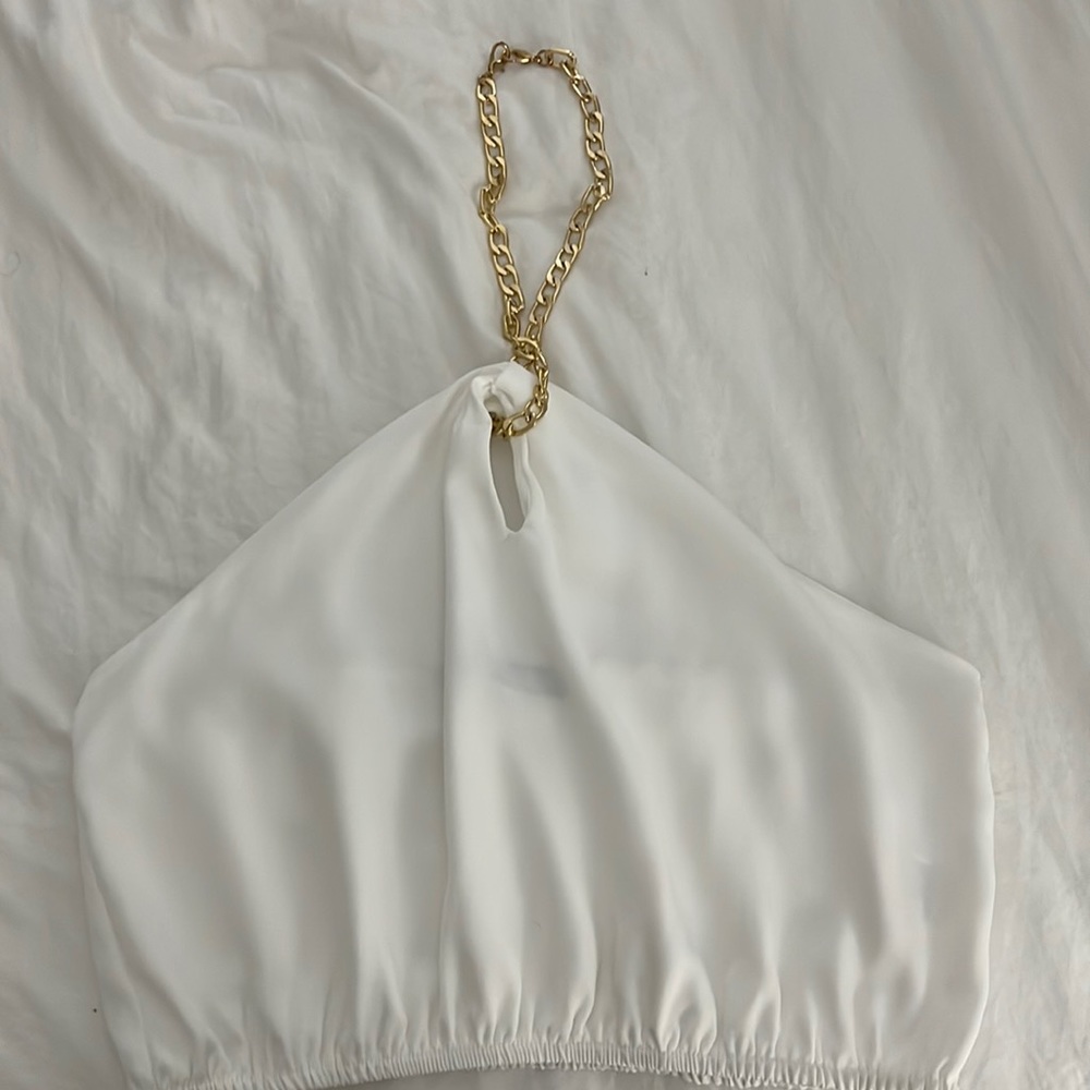 Cropped Chain Halter top